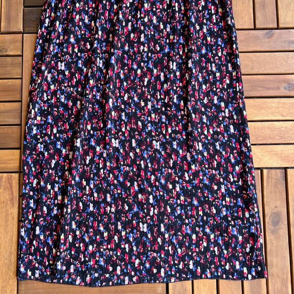 A Pea In The Pod Dress Womens One Size Black Floral Pleated Maternity Midi New - Picture 4 of 15
